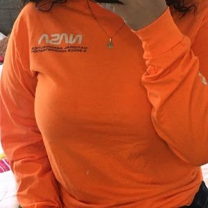 🎃 Neon Orange USA NASA Long Sleeve Tee 🎃